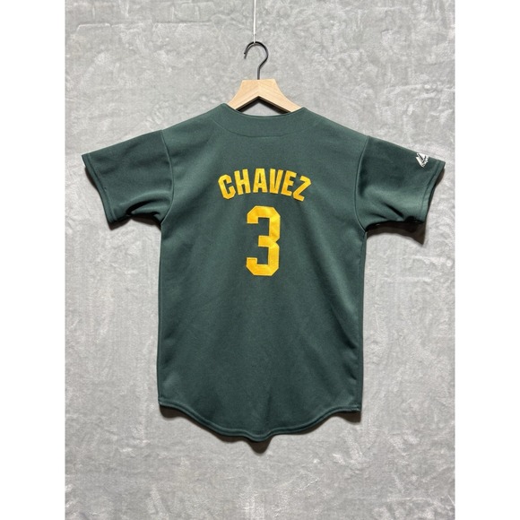 Vintage Majestic MLB Oakland Athletics Jersey Eric Chavez #3 Jersey Youth‎ Large - Picture 2 of 9